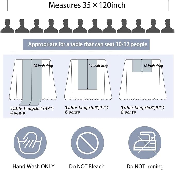 8 Pack 10Ft Cheesecloth Table Runner 35x120 inch White Boho Gauze Long Table Cloth Wrinkled Sheer for Wedding Bridal Shower Birthday Party Table Decor