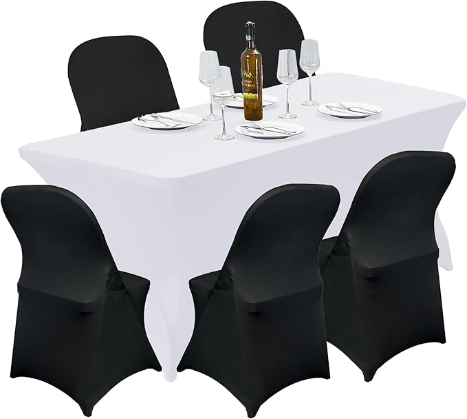 40PCS Stretch Spandex Folding Waterproof Chair Covers,Universal Fitted Chair Cover Protector for Wedding Party Banquet Holidays Celebration Decoration(Black)
