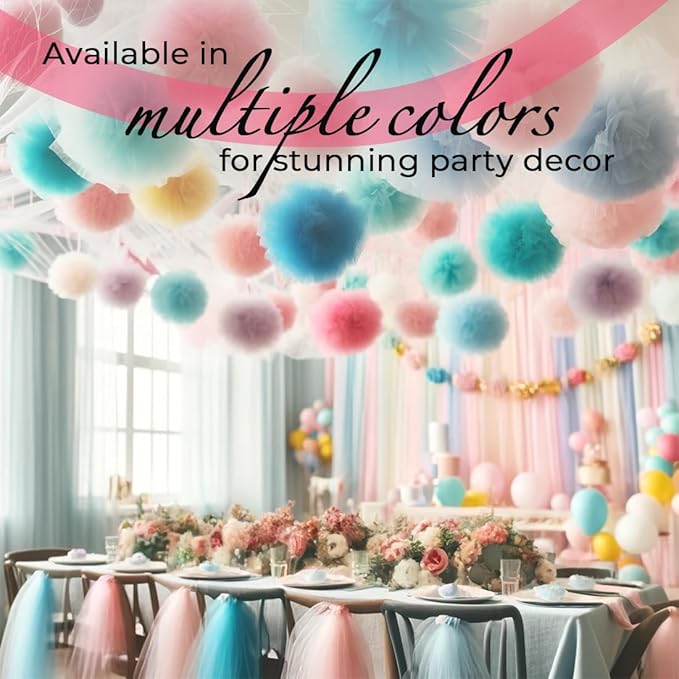 Expo International Decorative Matte Tulle, Roll/Spool of 6” X 200 Yards, Lightweight Polyester Tulle Fabric for Tutus, Costumes, and Party Decorations, Washable, Easy-to-Use, Pack of 6, Beige