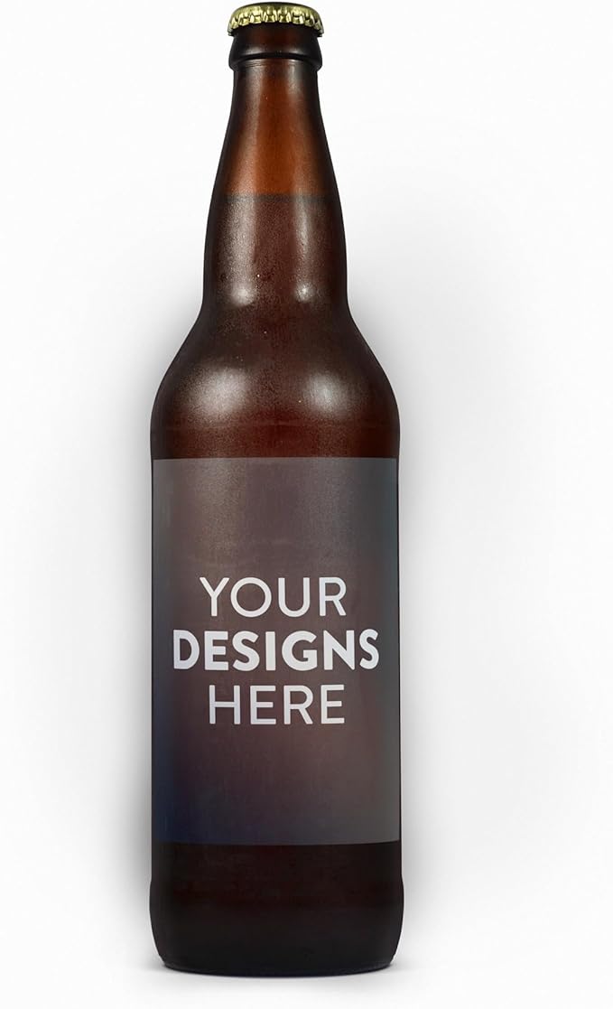 Dashleigh Clear Beer Bottle Labels Waterproof, 60 Blank Printable Vinyl Stickers 4x3 Inch for 12oz Bottles - Homebrew Label Sheets for Inkjet, Craft Beer, Home Brewing Supplies, Father's Day