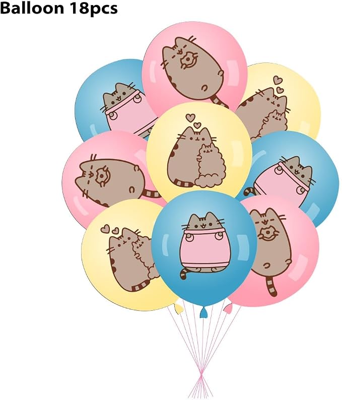 Adorable Cat Party Decorations Kit - Includes Banner, Balloons, Cake/Cupcake Toppers & Hanging Swirls, Perfect for Birthday, Graduation & Themed Pet Parties