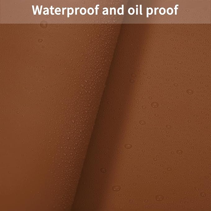 Round Table Cover - Can Be Used On Both Sides Waterproof and Easy to Clean Good Flatness Used for Dining Table(Brown+Gray Dia.42Inch)