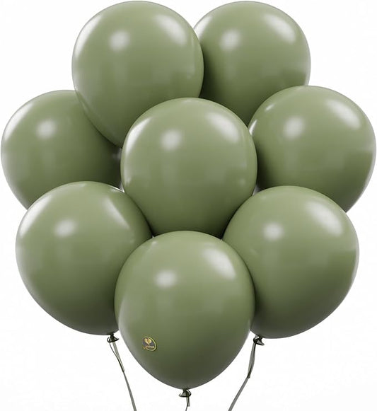 AFTERLOON® Biodegradable Balloons 24 pcs Sage Green 12 Inch, Matte Color Thickened Extra Strong Latex Helium Float, Multicolor Colorful Bulk Color ballon baloon Globos Para Decoration De Fiestas Kids