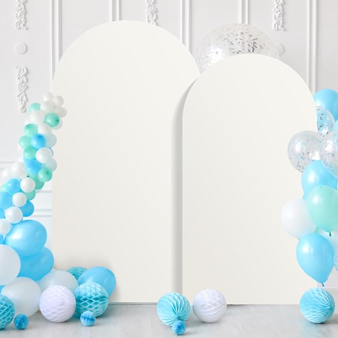 7.2FT Arch Backdrop Cover, White Stretchy Wedding Arch Cover, Decorative Backdrop Cover, Balloon Arch Cover for Party, Ceremony, Baby Shower
