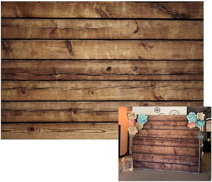 Wood Backdrops for Photography Rustic Brown Wooden Backdrop Banner LFEEY 9x6ft Vinyl Seamless Vintage Worn Wood Boards Background Newborn Baby Adults Wedding Birthday Party Decorations Props