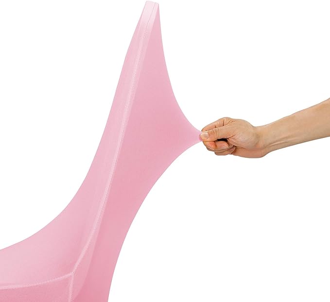 Peomeise Stretch Spandex Chair Cover for Wedding Party Dining Banquet Event (Pink, 6)