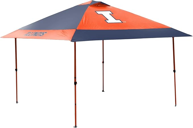Logo Brands NCAA 12x12 Solo Up Canopy - 144 Square Feet of Shade – One-Person Easy Setup, UV-50 Protection, Rolling Storage Bag – Perfect Tent for Tailgates and Outdoor Events