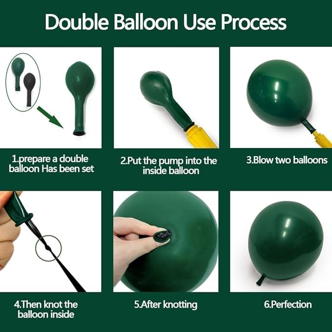 Emerald Green Gold Balloons Garland Double Stuffed Dark Green Gold Balloons Hunter Forest Metallic Arch Kit for Birthday Baby Shower Jungle Graduation Prom Party Decorations
