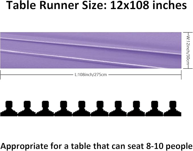 6Pack Table Runner 12 x 108 Inches Satin Silk Table Runner for Wedding, Birthday Party, Banquets, Graduations Decoration, fit Rectange and Round Table-Lavender