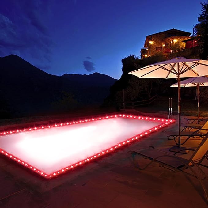JMEXSUSS 2 * 200 LED Red Solar Rope Lights | 66ft IP 65 Waterproof Solar String Lights Outdoor, 8 Modes Christmas Lights for Camp Trampoline Ladder Slide Tent