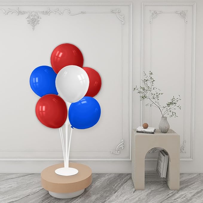 ZJDHPTY 4Set Red White and Blue Balloon Stand Patriotic Decorations | Balloon Centerpieces for 4th of July Memorial Day Labor Day Election Event Party Decor