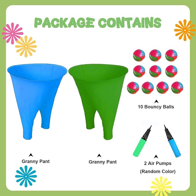 Granny Pants Yard Game,Granny Pants Outdoor Game Tossing Games with Bouncy Balls & Pump for Backyard Parties Field Day Fun Family Adults