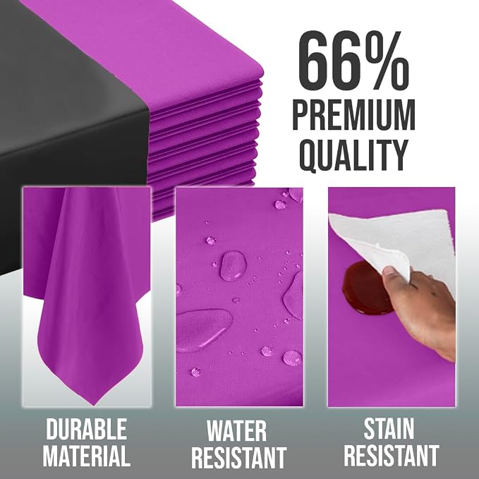 Exquisite Magenta Tablecloths for Rectangle Tables 48 Pack Plastic Table Cloth Disposable 54" X 108" Magenta Table Cloths Rectangle Tablecloth Plastic Tablecloths Rectangular Party Supplies