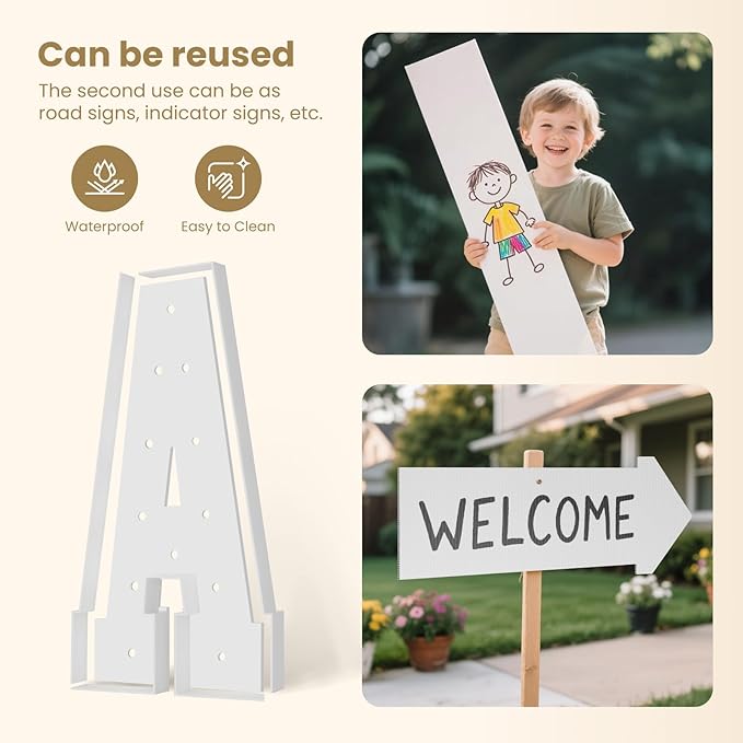 4FT Marquee Letters Z Sign,Large Light Up Numbers Party Decoration - Hook and Loop Fastener,No Tools Easy Setup, Corrugated Plastic for Birthdays Weddings Baby Anniversaries(Letters Z)