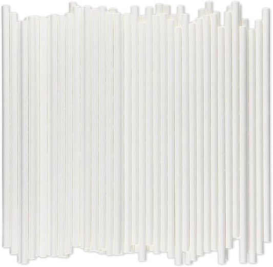 White Paper Drinking Straws Bulk, 1000 Counts, 7.75" Long, 0.24" Diameter - Restaurants and Bars Pack