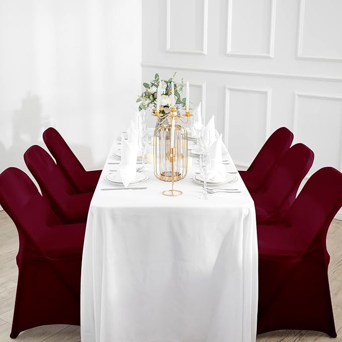 magalo 20 Pack Burgundy Spandex Folding Waterproof Chair Cover, Stretch Chair Cover Protector for Wedding, Party, Dining Banquet and Other Special Events