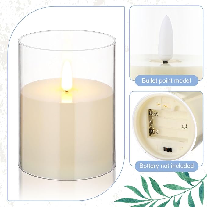 Yunlly 12 Pcs Rose Candle Rings with Flameless Candles Sets, Artificial Flower Eucalyptus Wedding Centerpiece 3 Inch Pillar Candleholders Wreaths for Wedding Party Mother's Day (Blue)