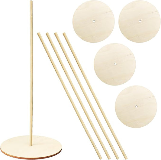 5PCS Donut Display Stand, Detachable Wooden Tower Rack for Wedding Party Dessert Table, Bagel and Pastry Holder(Round)