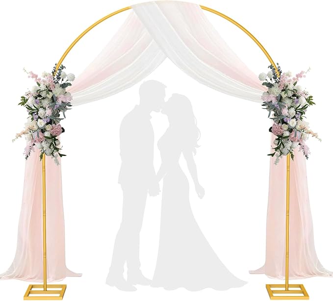 Arch Backdrop Stand，Heavy Duty Backdrop Stand, Wedding Arch Stand Wedding Arch Frame with Base for Birthday Party Graduation Ceremony Decoration (7x8FT)