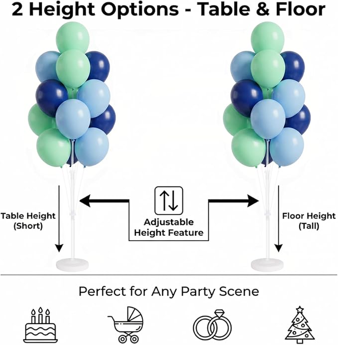 Balloon Column Stand Kit with Balloons, Base and Pole, Balloon Column Kit for Floor or Table Backdrop Decoration for Party Wedding Baby Shower Birthday Graduation (Blue Mint)