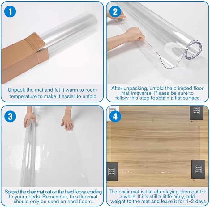Clear Desk Mat 12 x 24 Inch, 1.5mm Thick Clear Table Protector, Protector for Dining Room Table, Waterproof Vinyl Tablecloth Pad Mat for Kitchen, Dresser, Writing Desk