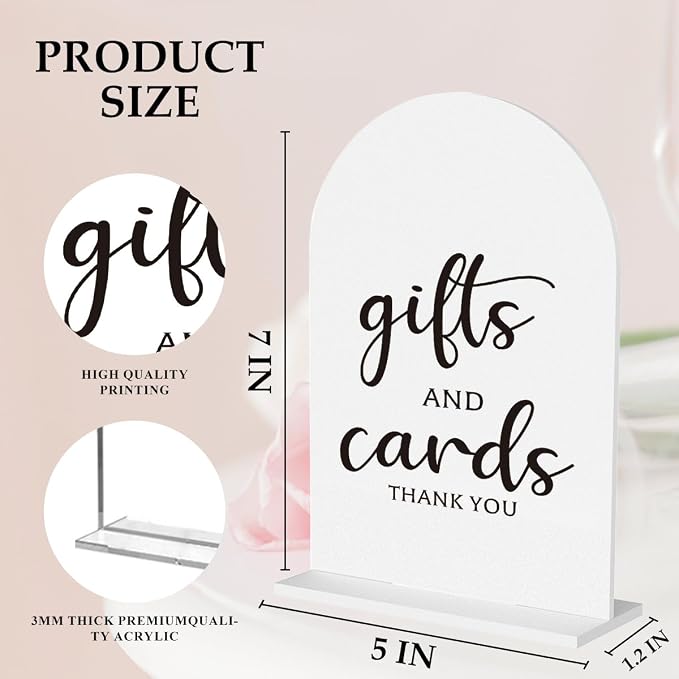 6 Pcs Wedding Sign Decor, Ceremony Sign, Wedding Sign for Reception & Event Party,Bridal Shower Decorations, Wedding Table Sign Accessories for Anniversary and Event 5x7 Inch White