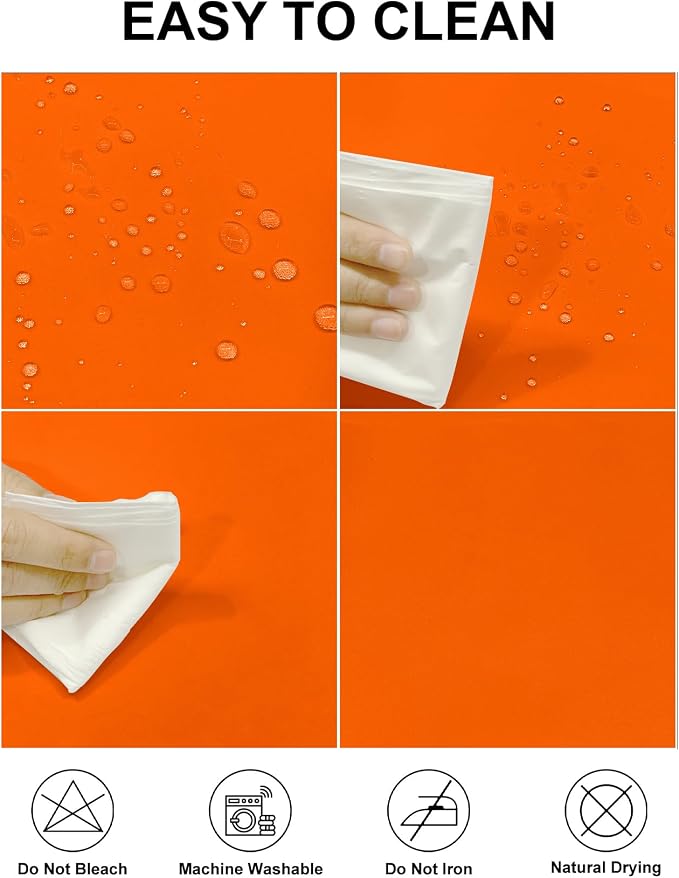Fokitut 2 Pack Waterproof Rectangle Tablecloth, 60x102 Inch, Stain Resistant and Wrinkle Polyester Table Cloth, Fabric Table Cover for Kitchen Dining, Wedding, Party, Holiday Dinner-Orange