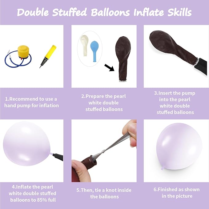 108Pcs Pearl Purple Stuffed Balloons Different Size, 18/12/10/5 inch Lilac Lavender Balloons Garland Arch kit for Birthday Baby Shower Wedding Party Decoration
