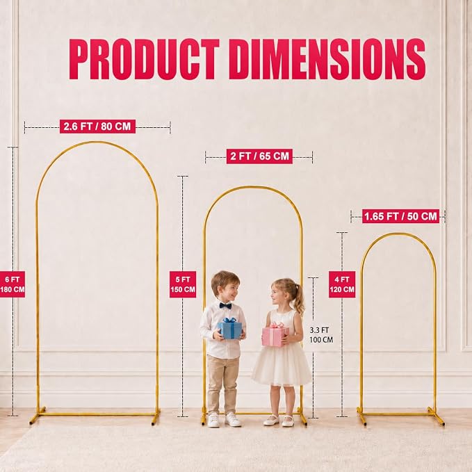 5FT Arch Backdrop Stand, Balloon Arch Stand, Metal Background Arch Stand, Backdrop Arch Frame, Wedding Arch for Backdrop