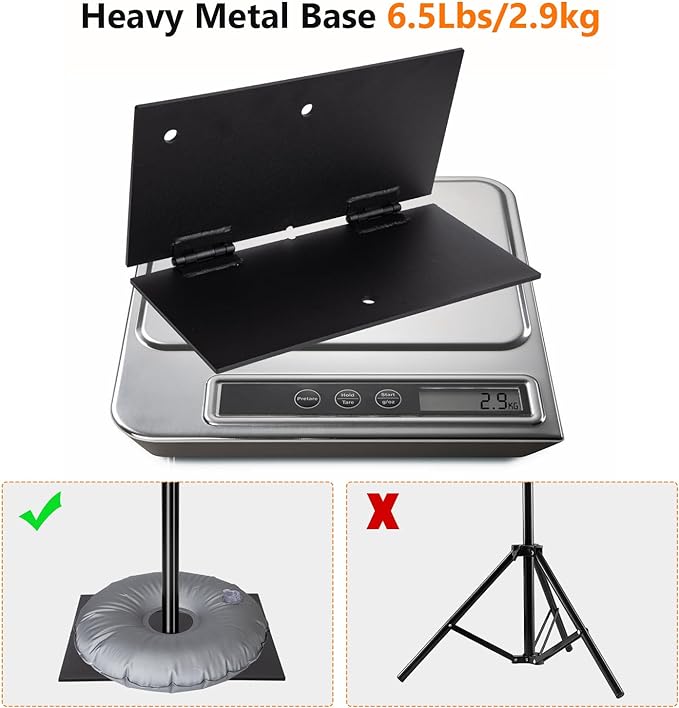 HYJ-INC Pipe and Drape Photography Backdrop Stand Kit Adjustable Photo Background Stand 10ft x 6.5ft with Metal Base for Parties Weddings Birthday Party Events Photo Booth