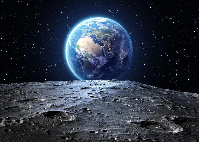 BELECO 15x10ft Fabric Outer Space Backdrop Universe Background Earth Moon Surface Furnished by NASA Planet Stars Photography Backdrop for Birthday Party Decoration Photoshoot Photo Background Props