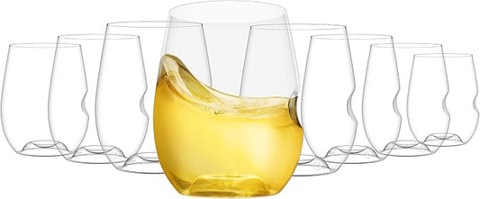 GOVINO Unbreakable Plastic Wine Glasses - Stemless Shatterproof Tritan Glassware, Fancy Cups That Look Like Glass, 12oz, Set of 8