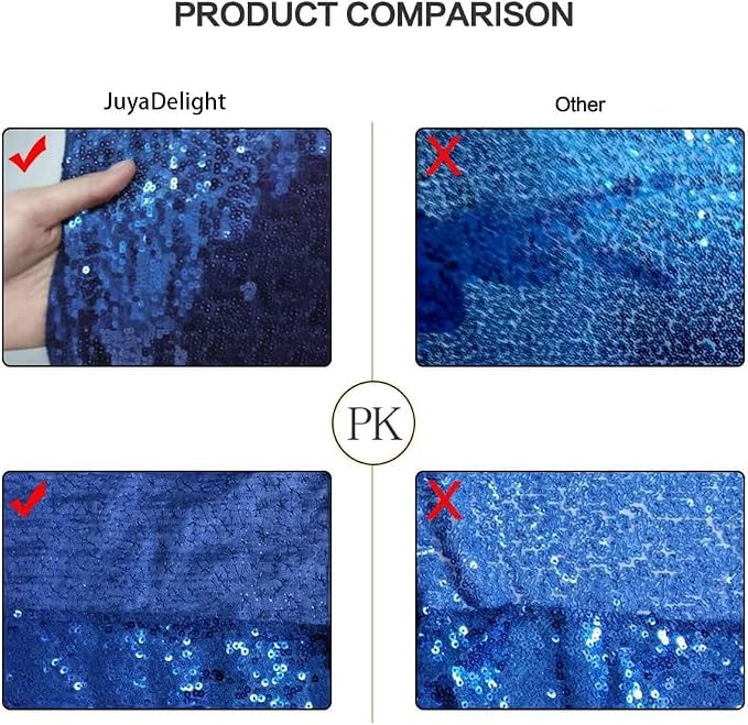 Juya Delight Navy Blue Sequin Backdrop Curtain 6FT X 6FT Glitter Shimmer Photo Backdrop Curtains for Birthday Party Birthday Decoration