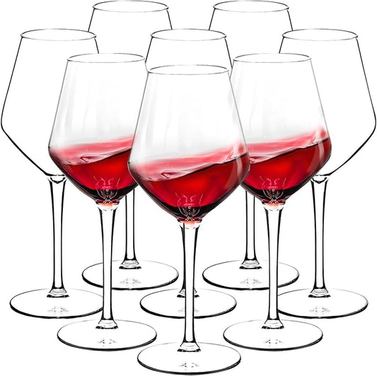crayline Plastic Wine Glasses Set of 8(15oz) |Unbreakable Wine Glasses with Stem|100% Tritan & BPA Free |Dishwasher Safe| Awesome For Pool, Beach, Travel, Pool, Camping, Beach, Picnic, Everyday Use.