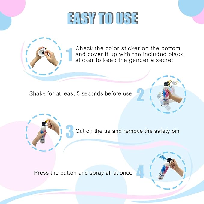 Gender Reveal Fire Extinguisher-2 Packs Blue Gender Reveal Smoke Spray Set for Baby Boy-Biodegradable Party Supplies Ideas & Decorations for Baby Shower (Blue Small)