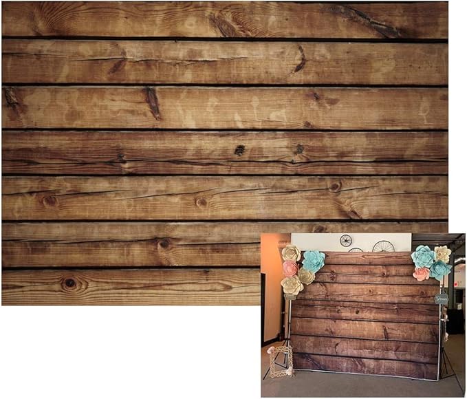 Vinyl 12x10ft Wood Backdrops for Photoshoot Baby Shower Vintage Worn Brown Wooden Board Photography Backdrop Wood Plank Birthday Wedding Background Portrait Photo Studio Props 3.5x3 M Large Size