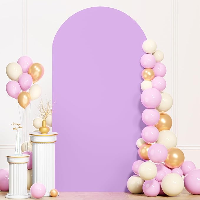 Lavender Wedding Arch Cover 3.3x6.6FT Spandex Arch Covers Stretchy Backdrop Double Sided Arch Backdrop Cover Chiara Backdrops Stand Cover Fabric for Birthday Party Banquet Decoration