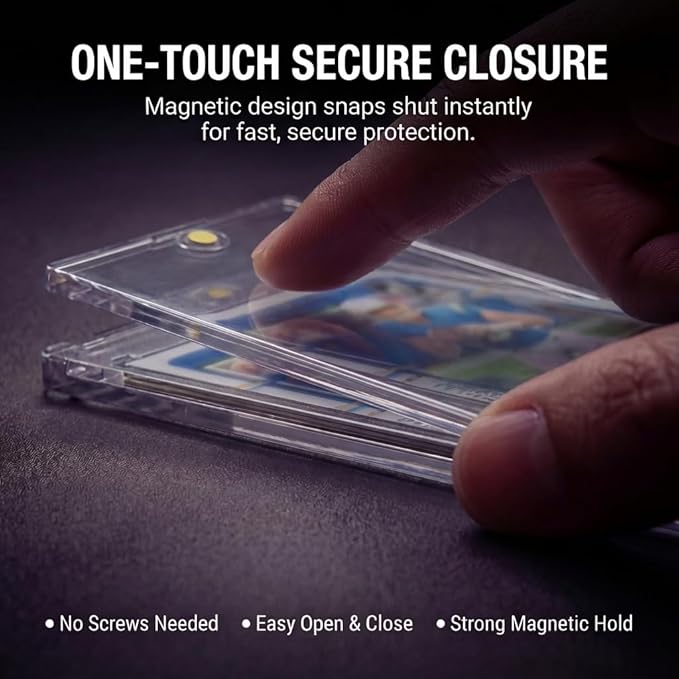 Magnetic Card Holders for Trading Cards | 35pt 30 Count | Clear Acrylic One-Touch Magnetic Card Holders Protector Case for Sports, TCG, and Collectible Cards