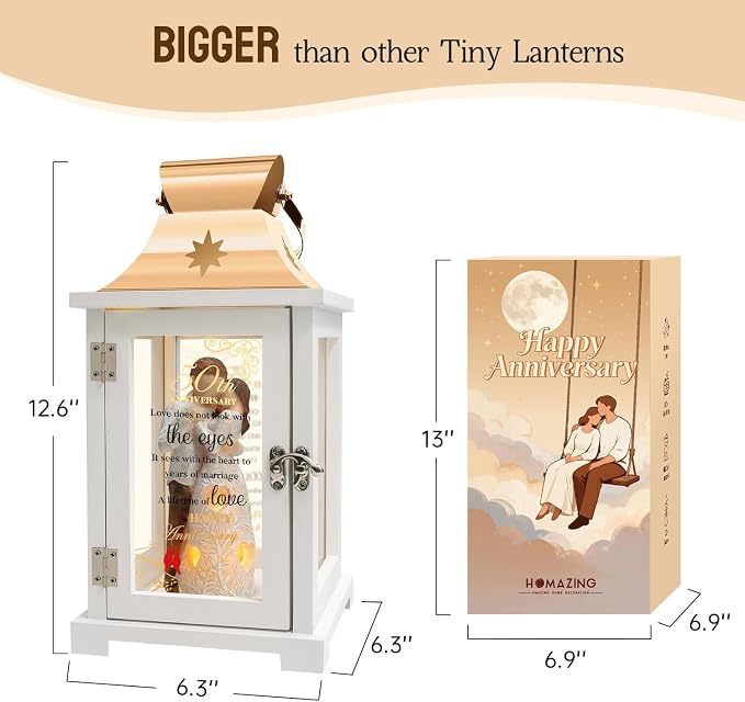 50th Anniversary Wedding Gifts for Couple Parents 50th Wedding Anniversary Lantern for Him Her Huband Wife - Husband and Wife Hugging Figurine Lantern