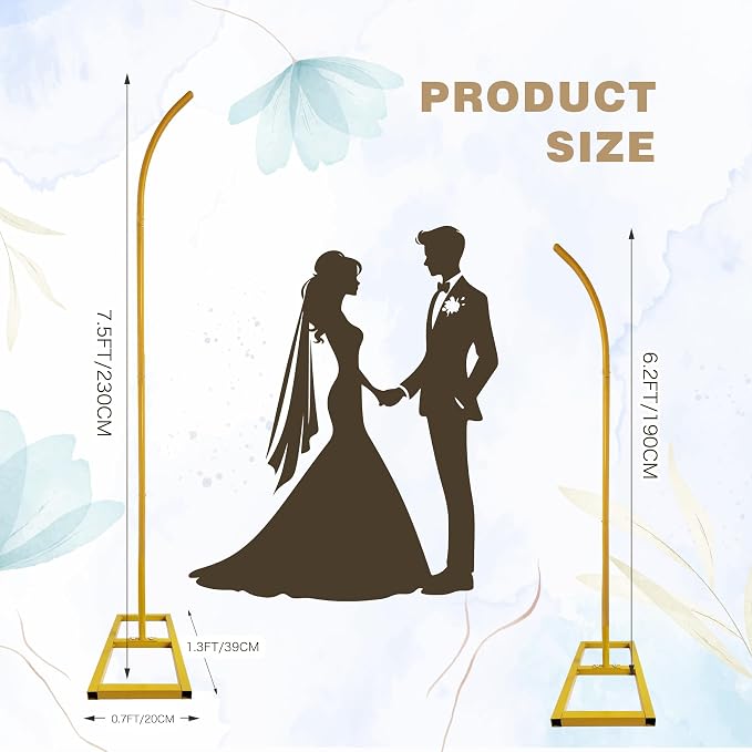 Metal Balloon Arch Stand Backdrop Stand Set of 2 Wedding Arch Stand Flower Arch Floral Arch for Ceremony Wedding Birthday Anniversary Bridal Baby Shower Floral Stand
