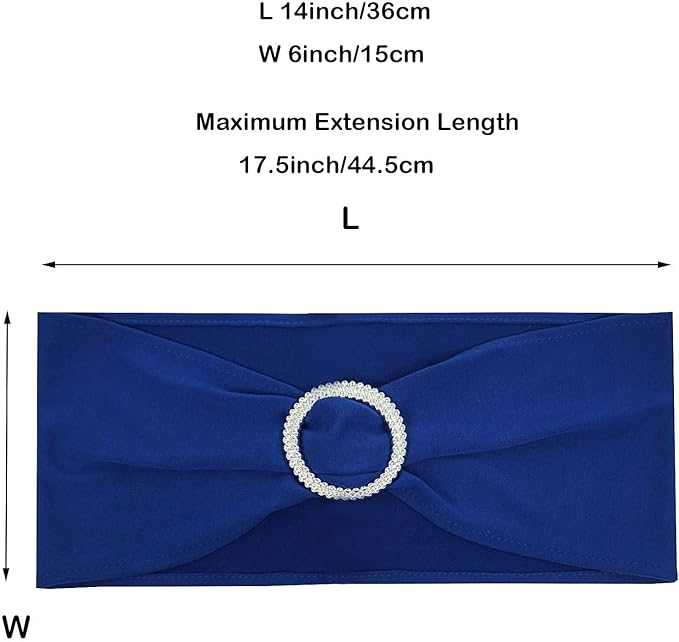 Spandex Chair Sashes Bands 30PCS Stretch Chair Ties Bows with Buckle Slider for Wedding Party Banquet Decoration (Royal Blue)…