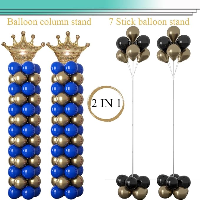 Decojoy Balloon Column Stand Kit Set of 2, 2IN1 Balloons Holder Sets Ballon Arch stand for Floor, 9 Feet Height Adjustable Metal Baloon Tower Pillar for Graduation, Wedding, Party Decoration