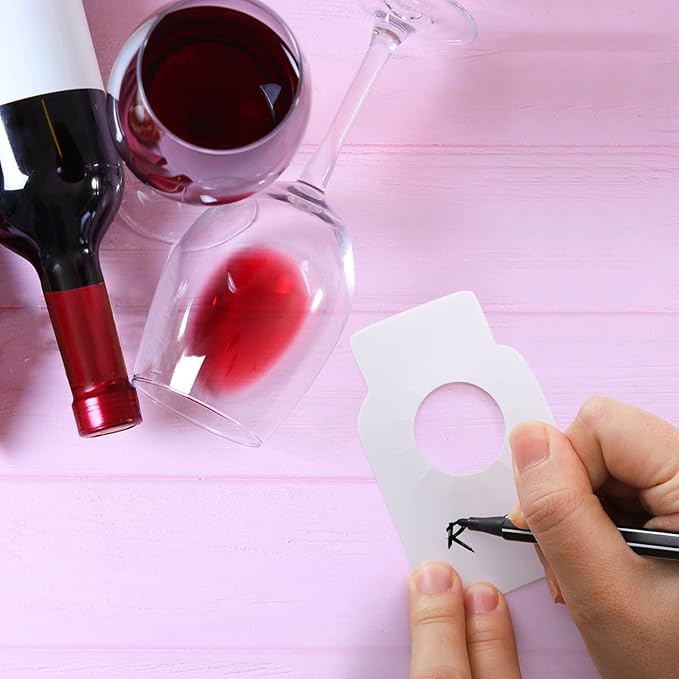 ZOOFOX 500 Pack Reusable Wine Bottle Tag, Plastic Wine Cellar Labels for Wine Racks Marker