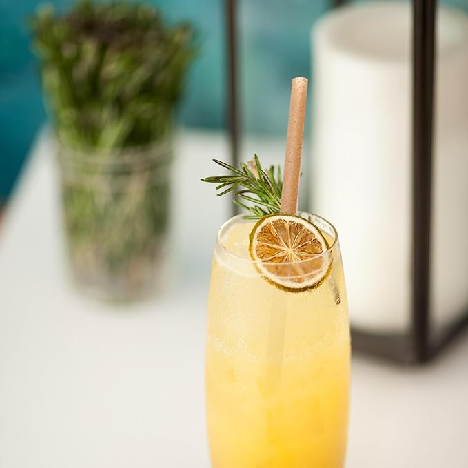 Biodegradable Sugarcane Straws 10.2 Inch Long Compostable Drinking Straws Bulk 200 Pcs A Sturdy Straws Works for Hot/Cold Drinks Not Soggy Alternative to Platic/Paper Ones
