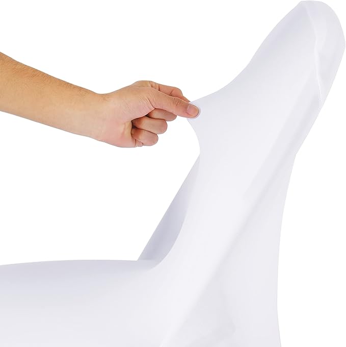 Spandex Chair Cover,12PCS,Living Room Folding Chair Covers,Removable Chair Covers Washable Protector Stretch Chair Cover for Party, Banquet,Wedding Event,Hotel(White)