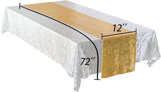 JYFLZQ Gold Sequin Table Runners 12"x72" Pack of 5 Glitter Sequin Fabric Table Linens - Sparkly Runners for Wedding & Birthday Party Decor
