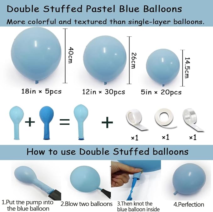 Double Stuffed Nude Beige Balloons Garland Macaron Blue Apricot Balloons White Sand Baby Blue Balloons Arch Kit For Boho Party Baby Shower Netural Gender Reveal Birthday Decorations