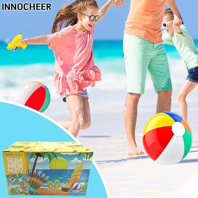 INNOCHEER Pool Party Favors Beach Party Favors for Kids 3-4-5-8-12, 96PCS Goodie Bags Stuffers for Kid Summer Toys, Beaches Balls, Coloring Books Beach Toy for Kids 4-8-12 Pool Party Supplies