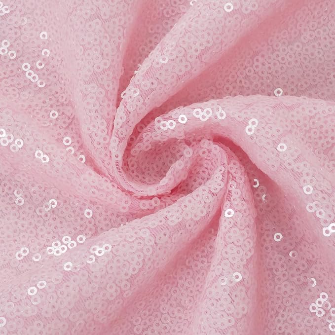 Eternal Beauty Pink Sequin Backdrop, 5x7 Ft Glitter Background Curtains for Mother's Day Shimmer Photography Party Wedding Birthday Back Drop Decor