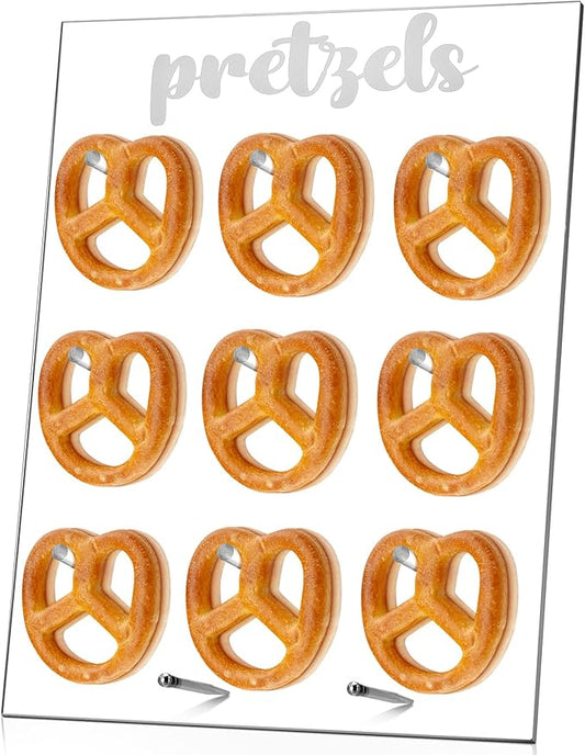 Colingmill Pretzel Holder Display Stand Wedding Acrylic Wall Pretzel Board for Dessert Donut Table Brezn Holder Stand Board Decoration for Oktoberfest, Parties, Bakeries and Bierzeltl